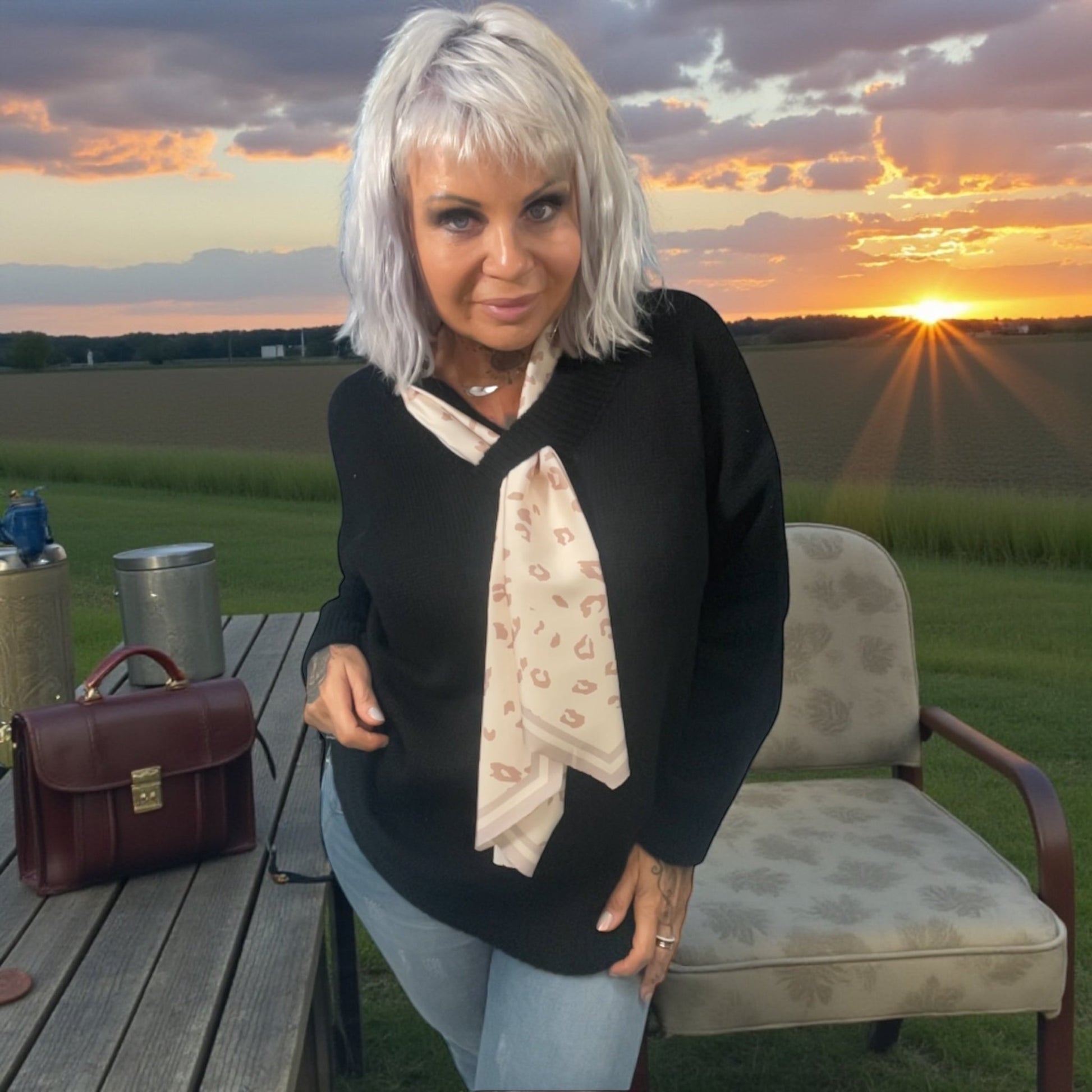 Pull avec foulard interchangeable - L'autre mode