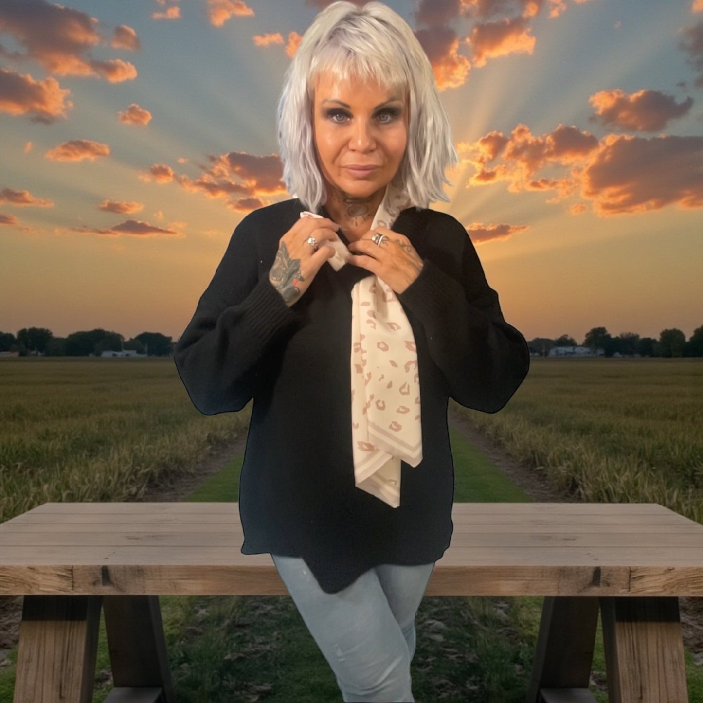 Pull avec foulard interchangeable - L'autre mode