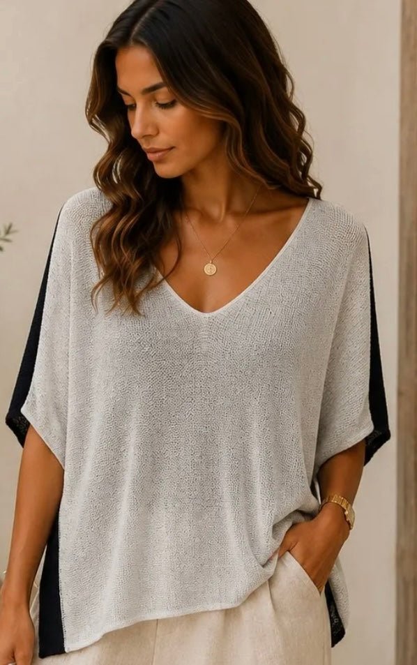 Pull bi color coton - L'autre mode