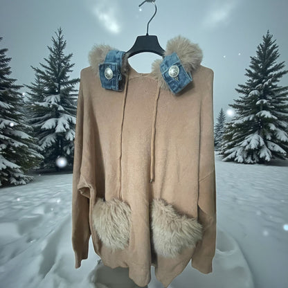 pull capuche souple et jeans - L'autre mode