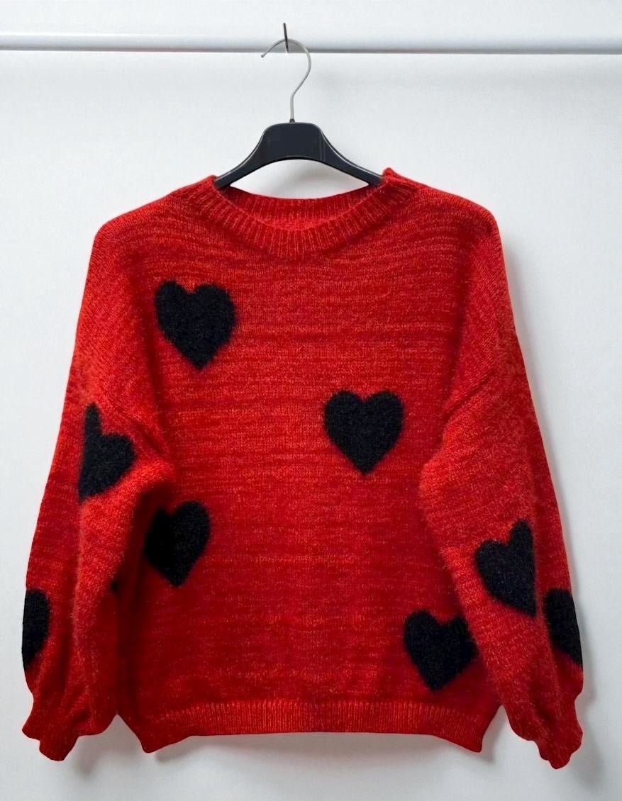 Pull Col Rond Avec Motif Coeur - L'autre mode