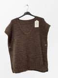 Pull Col V manche court avec bouton ouvert sur les cotes - L'autre mode