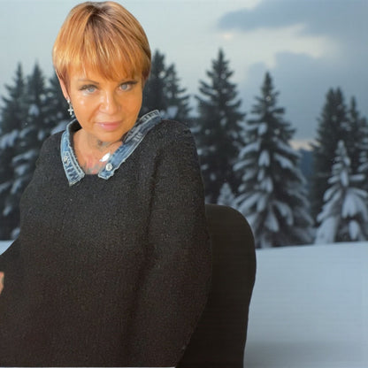 pull doux col jeans - L'autre mode