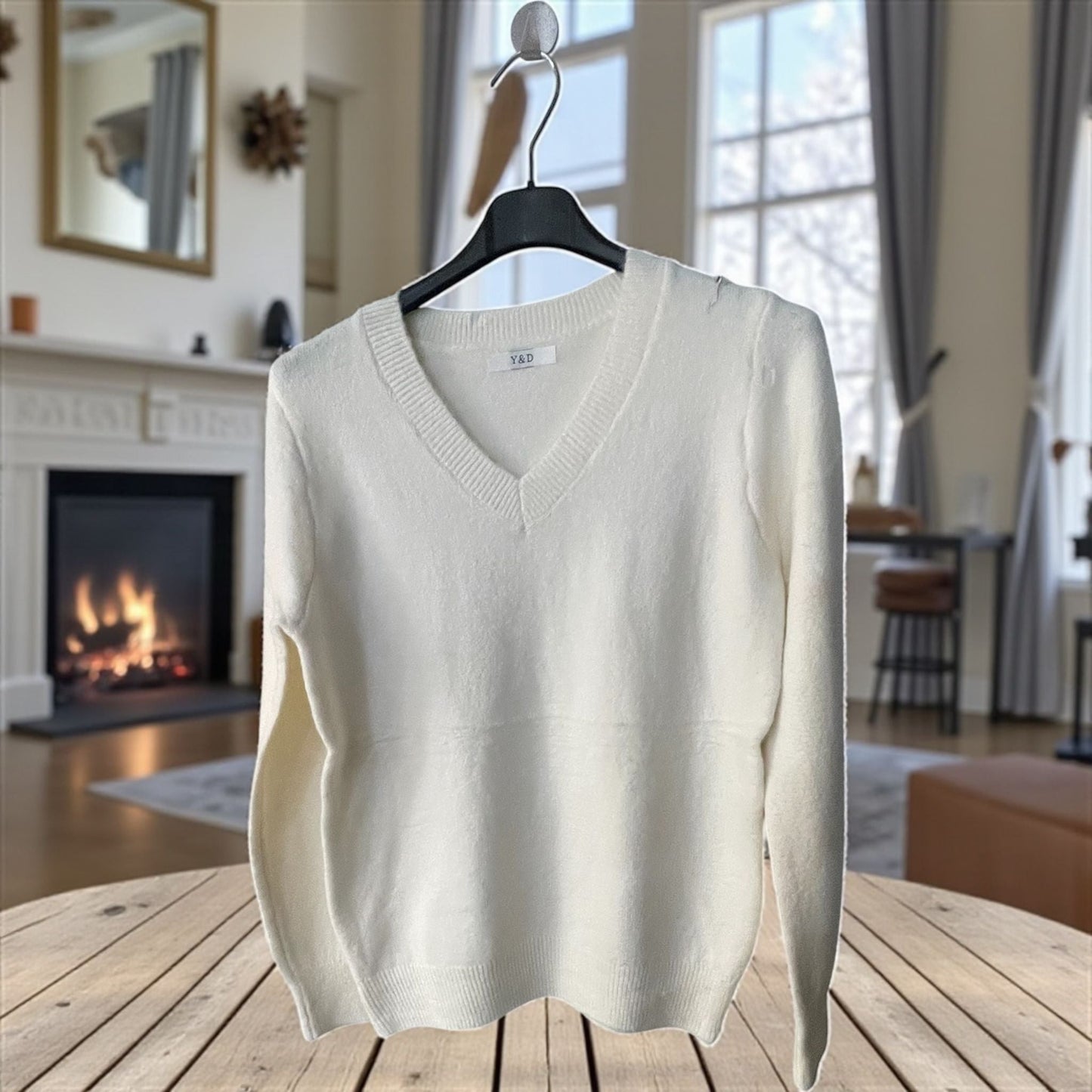 pull laine col v - L'autre mode