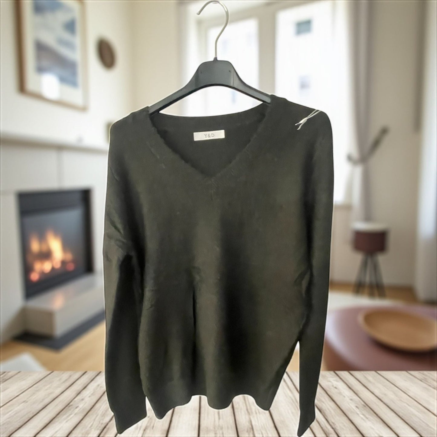 pull laine col v - L'autre mode