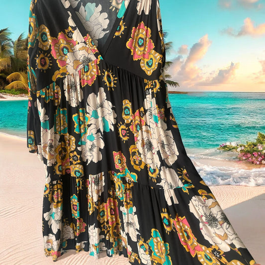 robe courte version bohême fleurie - L'autre mode