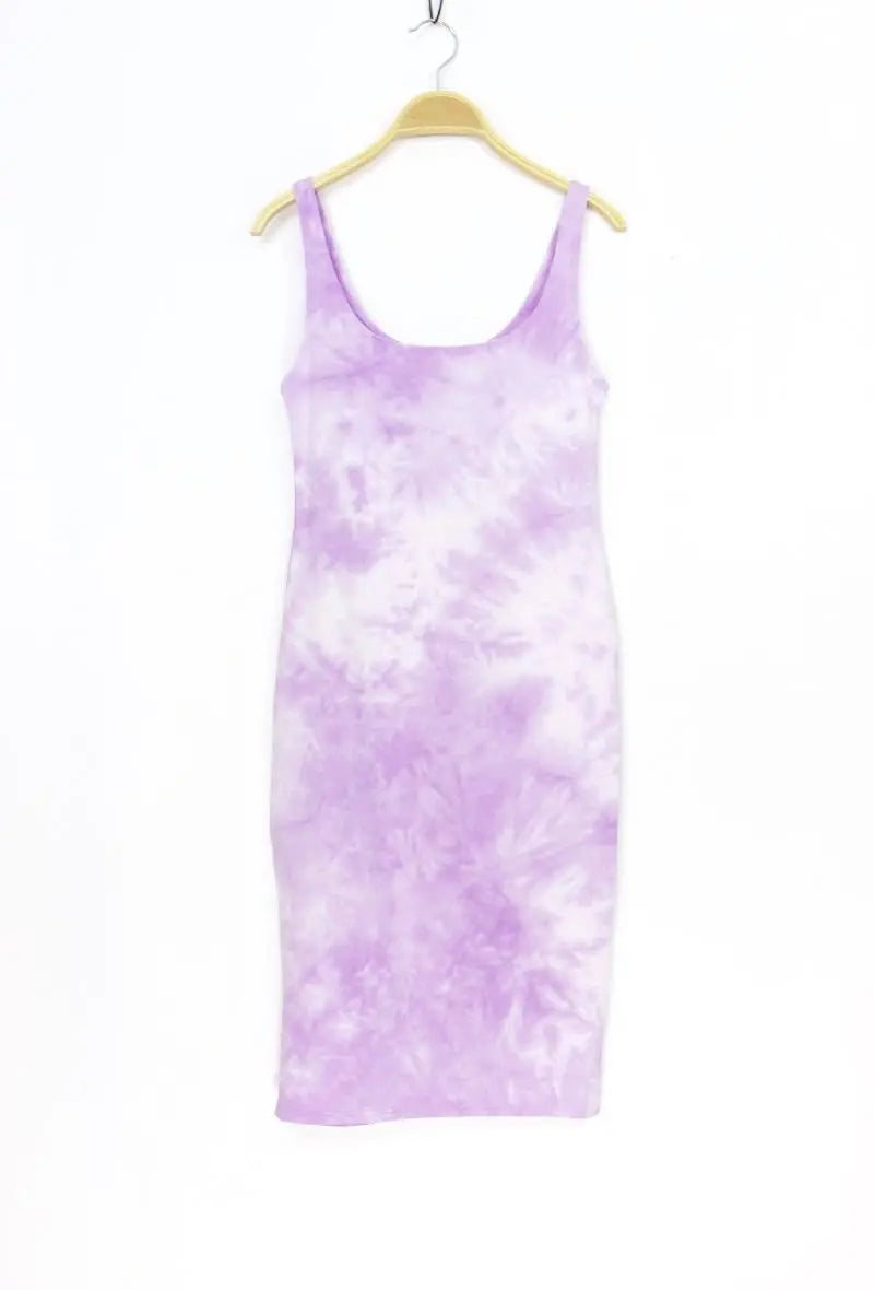ROBE DÉBARDEUR IMPRIMÉ TIE AND DYE - L'autre mode