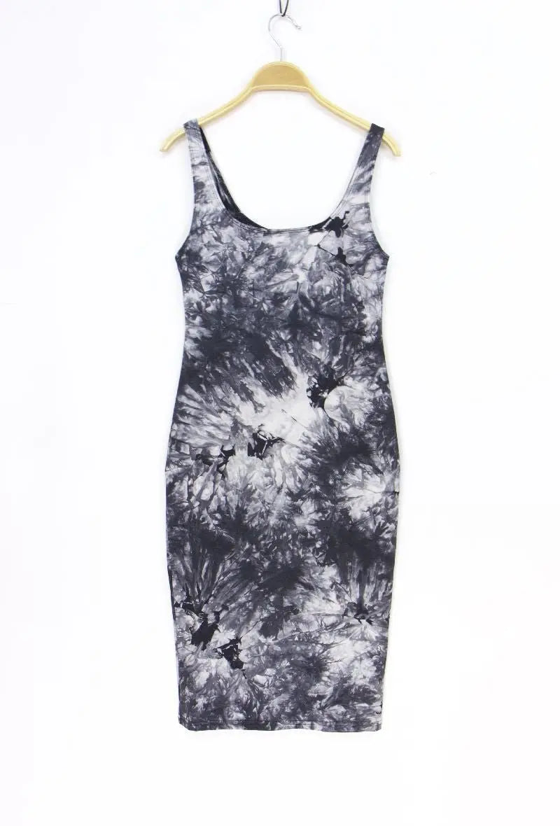 ROBE DÉBARDEUR IMPRIMÉ TIE AND DYE - L'autre mode