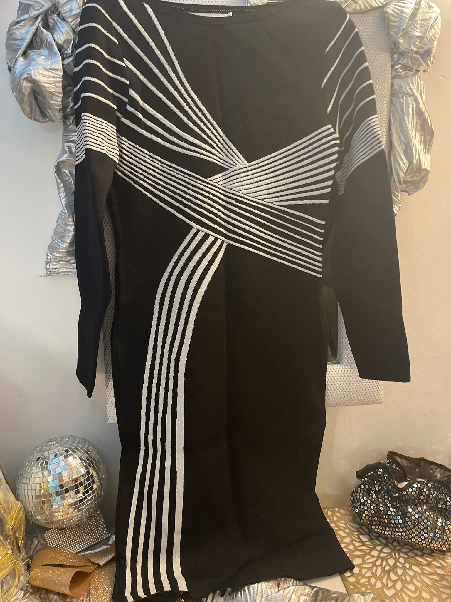 ROBE PULL EN MAILLES LUREX - L'autre mode