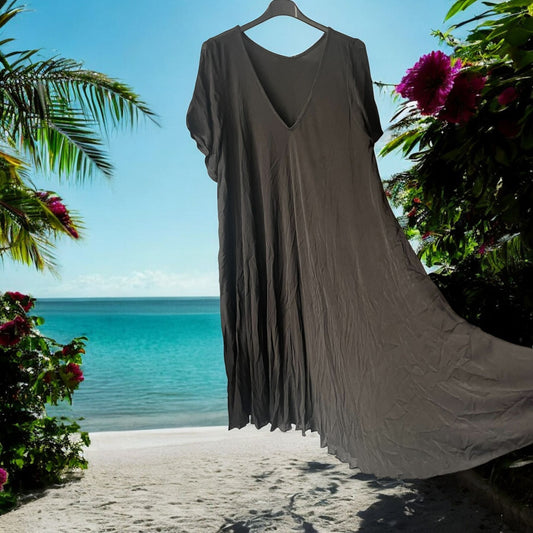 robe viscose avec manches - L'autre mode