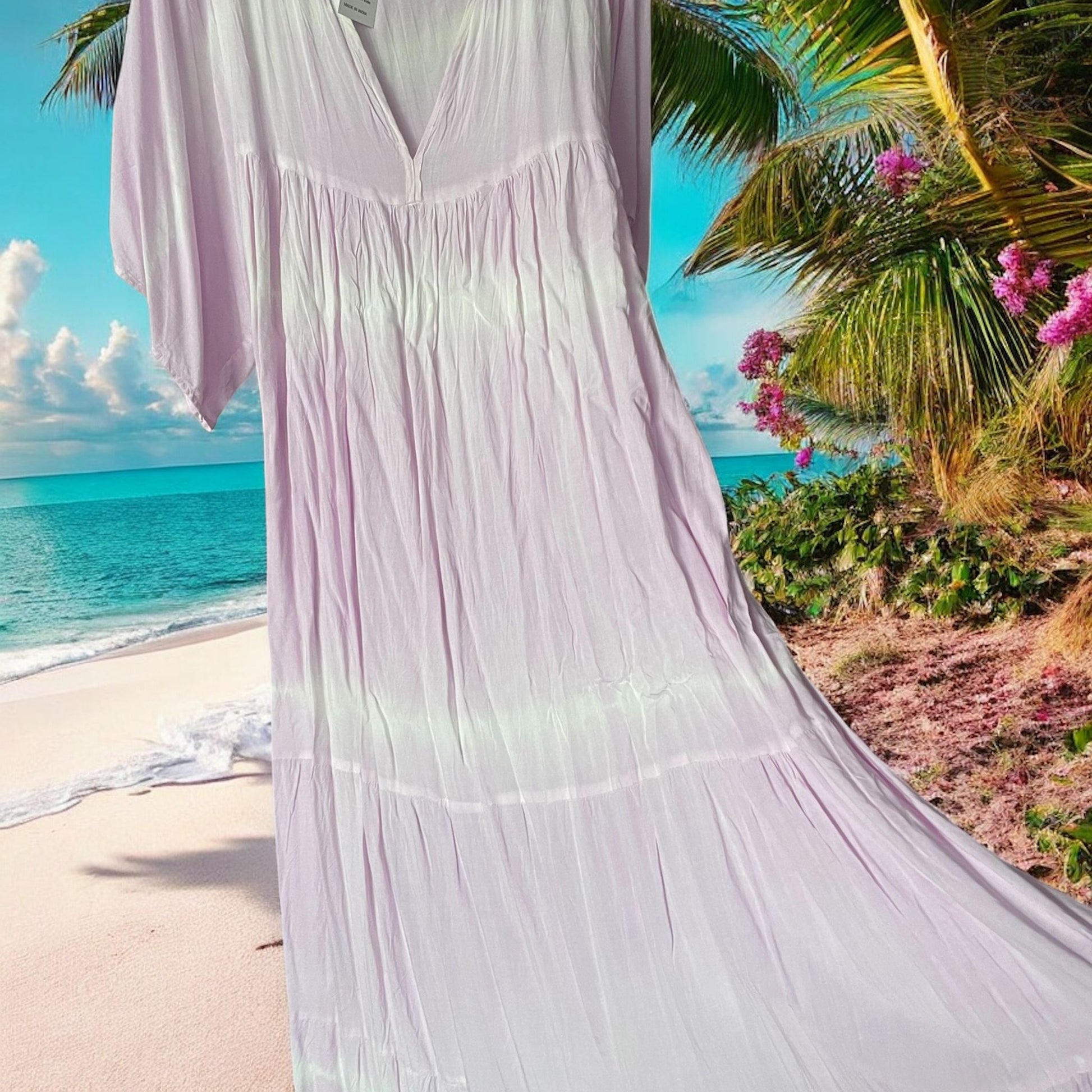robe viscose avec manches - L'autre mode