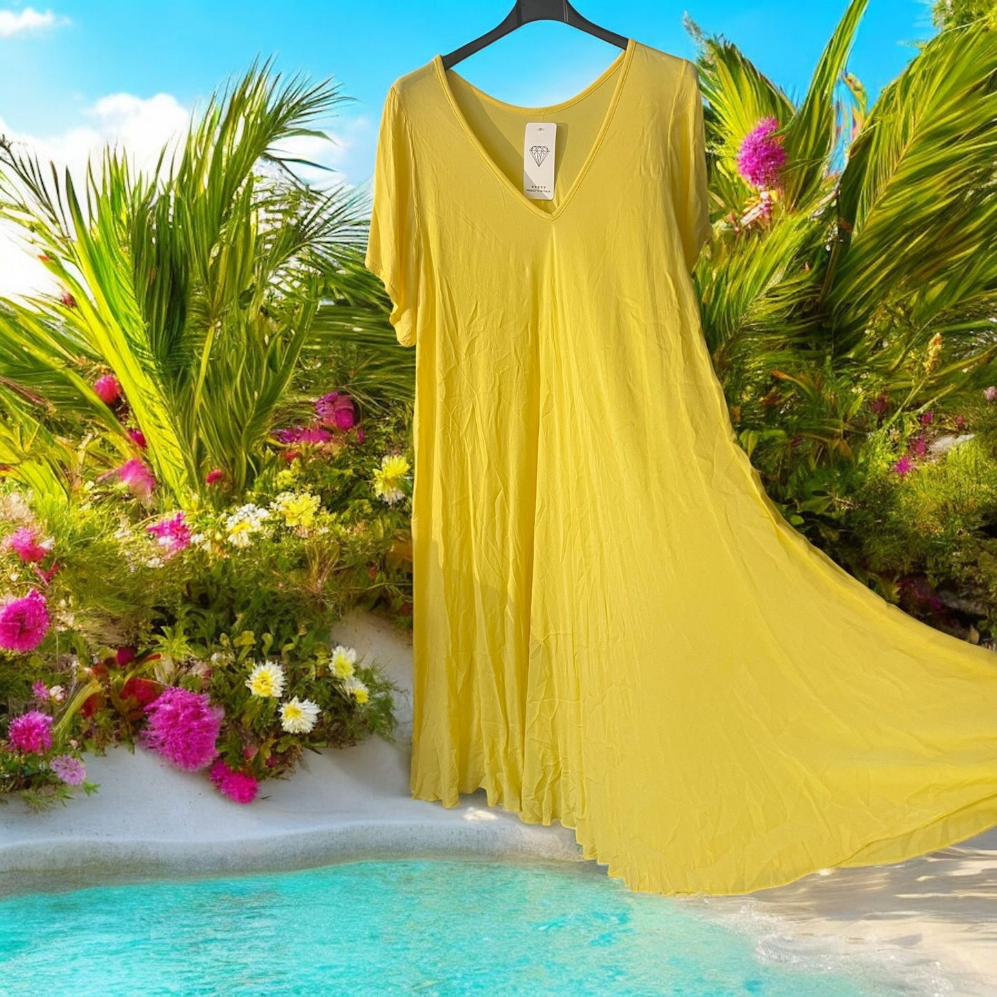 robe viscose avec manches - L'autre mode