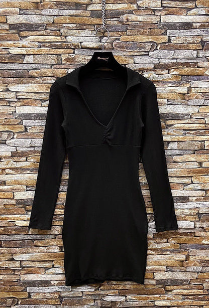 ROBE ZARA JERSEY CÔTELÉE, MANCHES LONGUES, CHIC ET ROMANTIQUE - L'autre mode