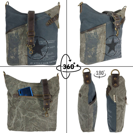 Sac à bandoulière en toile style vintage general's office - L'autre mode