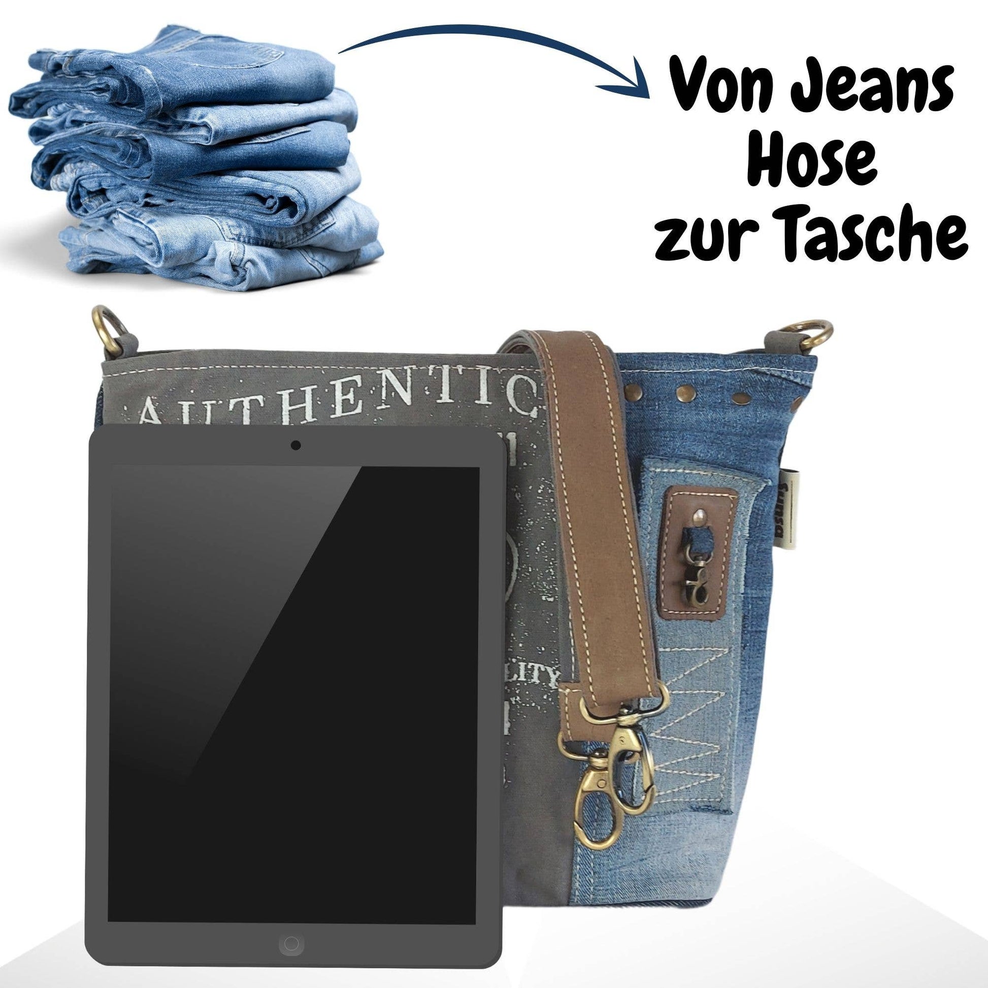 Sac à bandoulière Sunsa authentic denim - L'autre mode