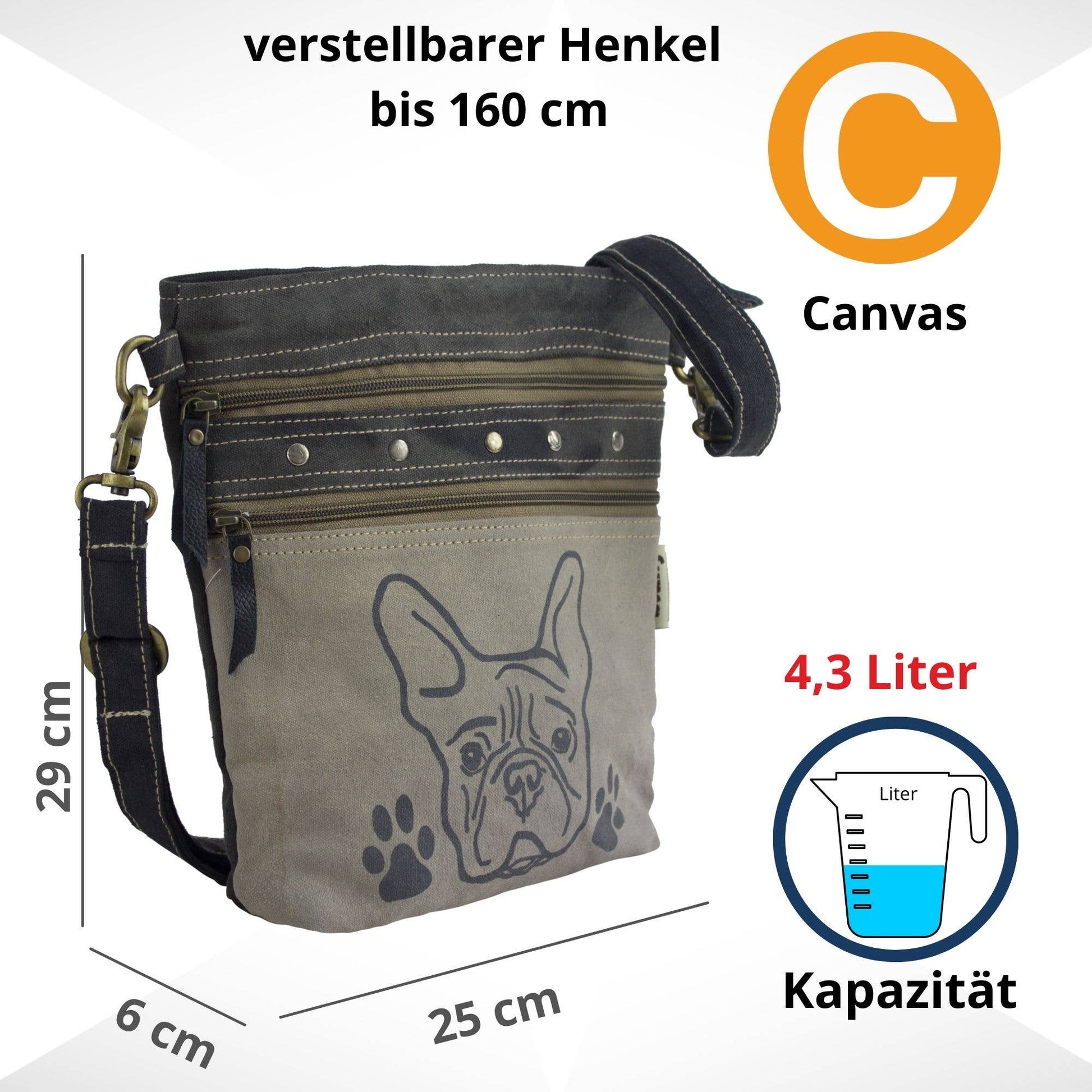 Sac à bandoulière Sunsa en toile à motif de chien - L'autre mode