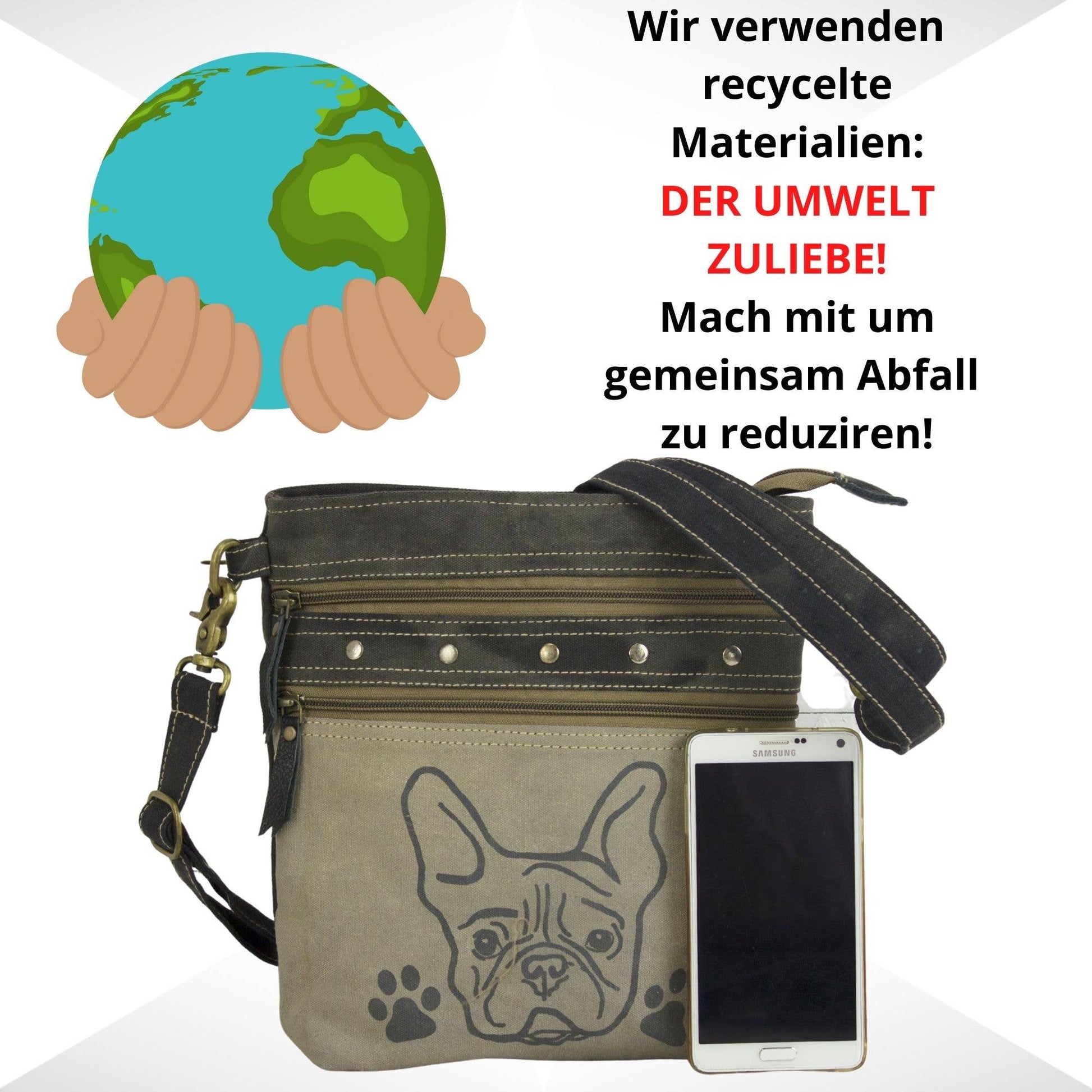 Sac à bandoulière Sunsa en toile à motif de chien - L'autre mode