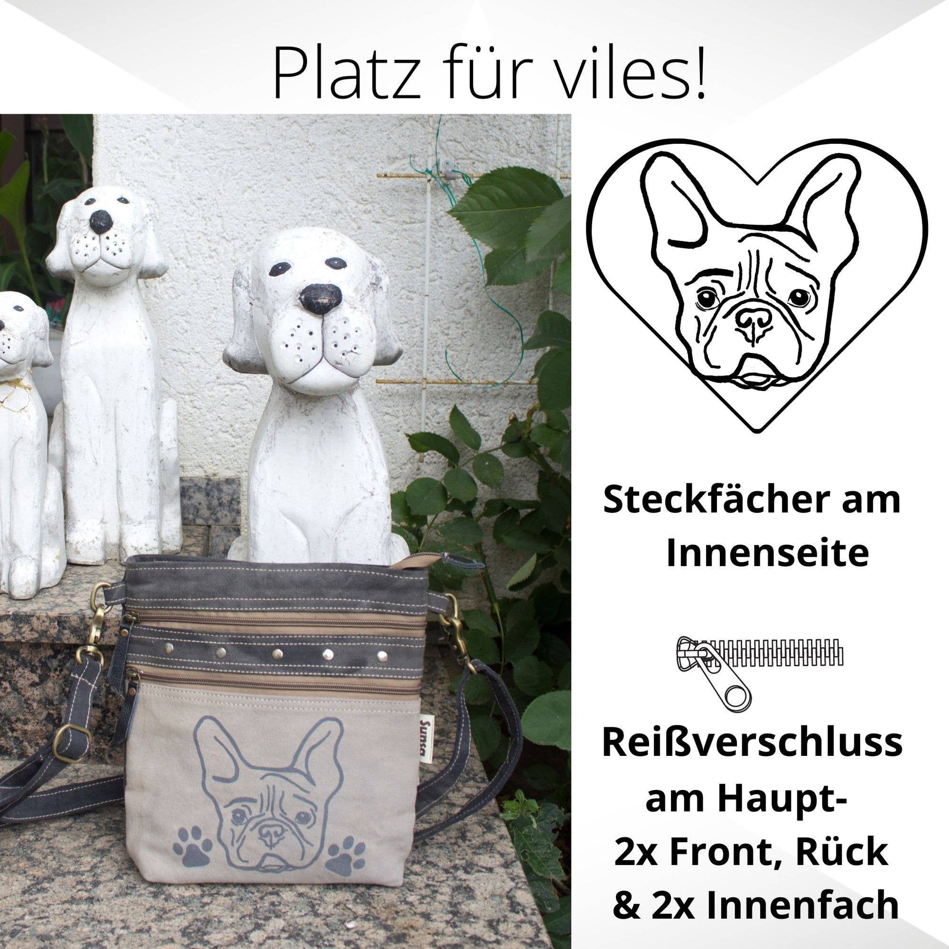 Sac à bandoulière Sunsa en toile à motif de chien - L'autre mode