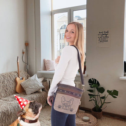 Sac à bandoulière Sunsa en toile à motif de chien - L'autre mode