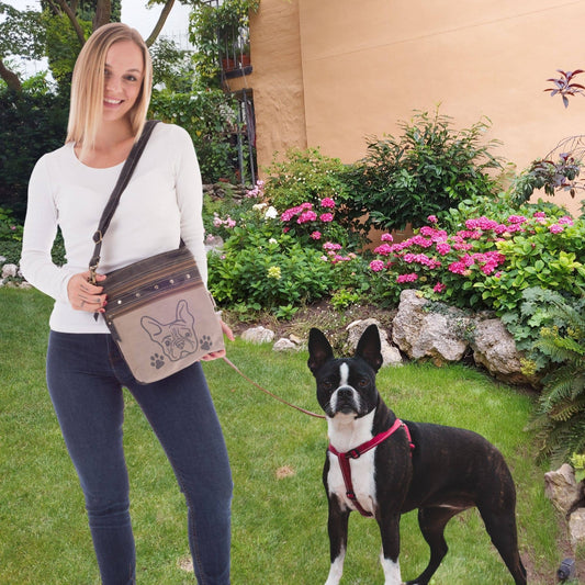 Sac à bandoulière Sunsa en toile à motif de chien - L'autre mode
