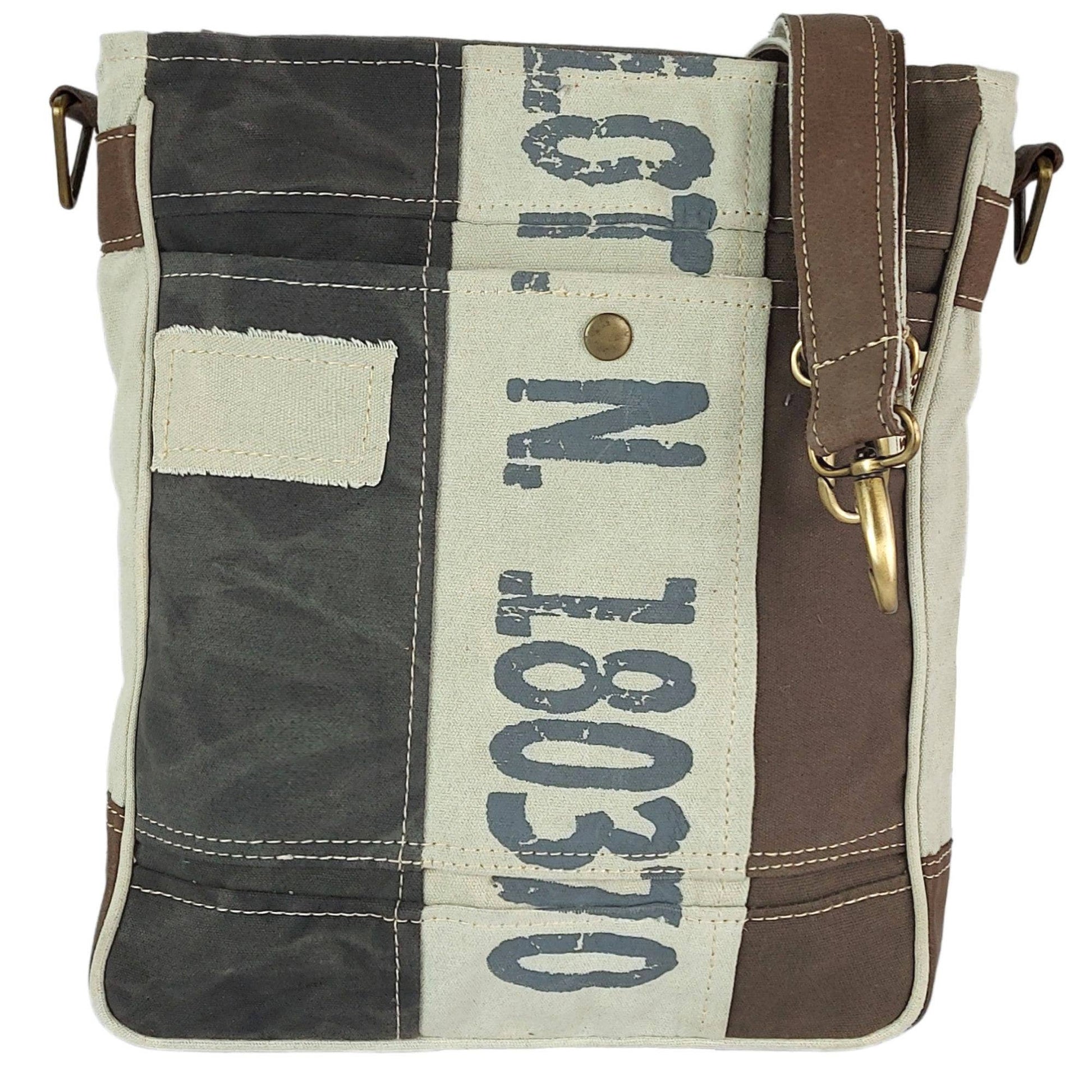 Sac à bandoulière Sunsa en toile vintage quadra - L'autre mode