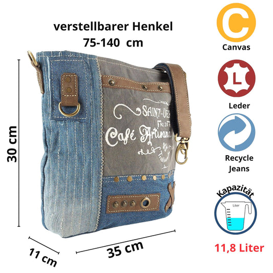 Sac à bandoulière Sunsea en jean vintage saint - véran - L'autre mode