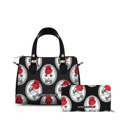 Sac à main Ivy et portefeuille zippé d'ALVIERO RODRIGUEZ model 1 - L'autre mode