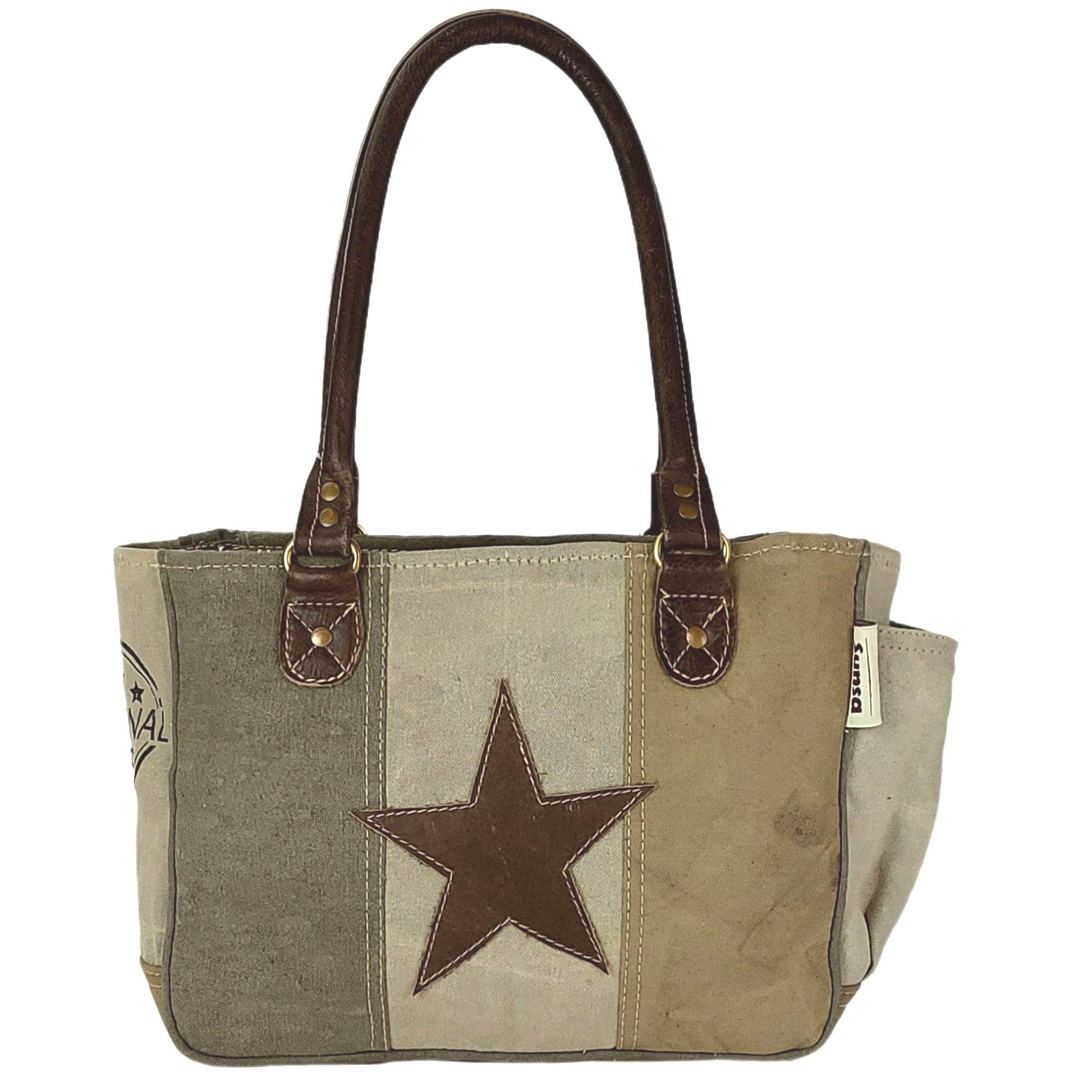 Sac à main Sunsa en toile vintage motif étoile - L'autre mode