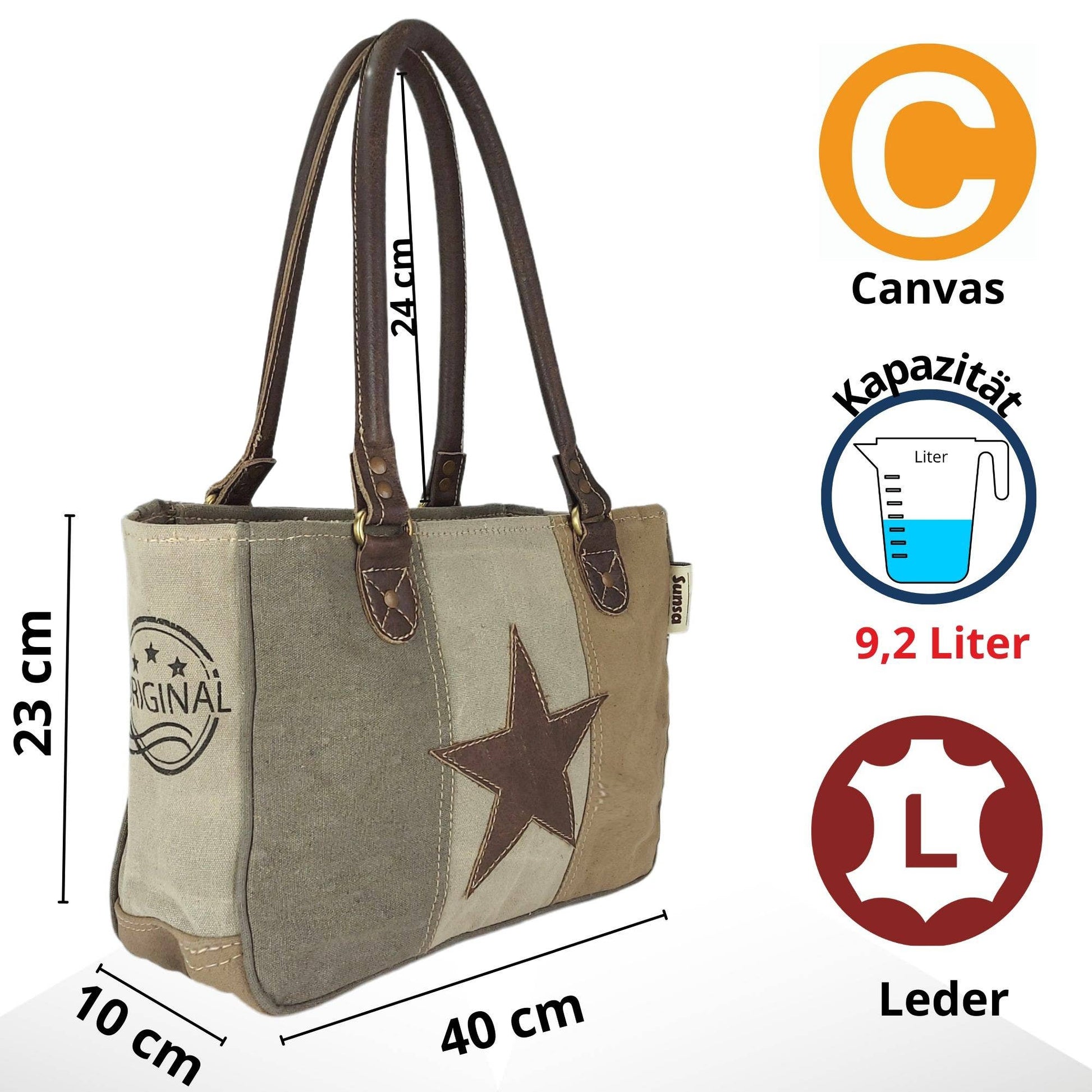 Sac à main Sunsa en toile vintage motif étoile - L'autre mode
