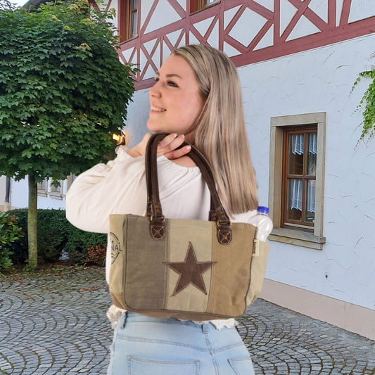 Sac à main Sunsa en toile vintage motif étoile - L'autre mode