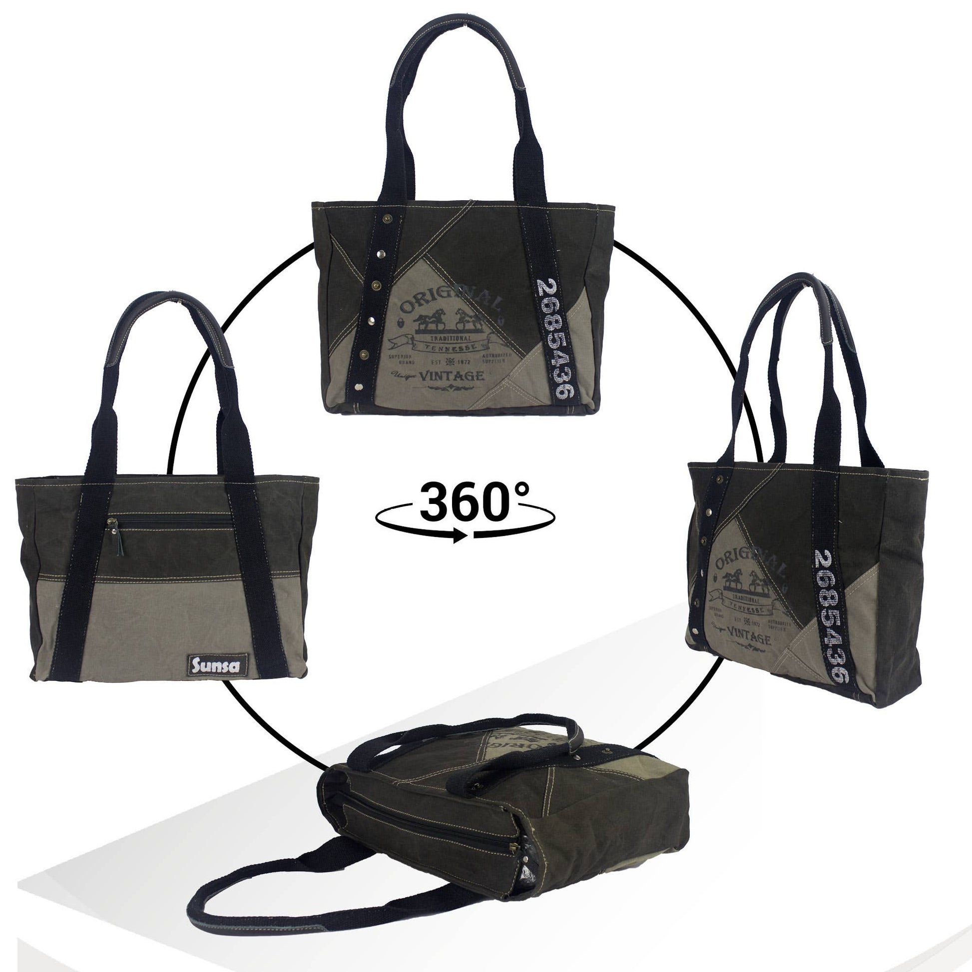 Sac à main Sunsa en toile vintage traditional tennesse - L'autre mode