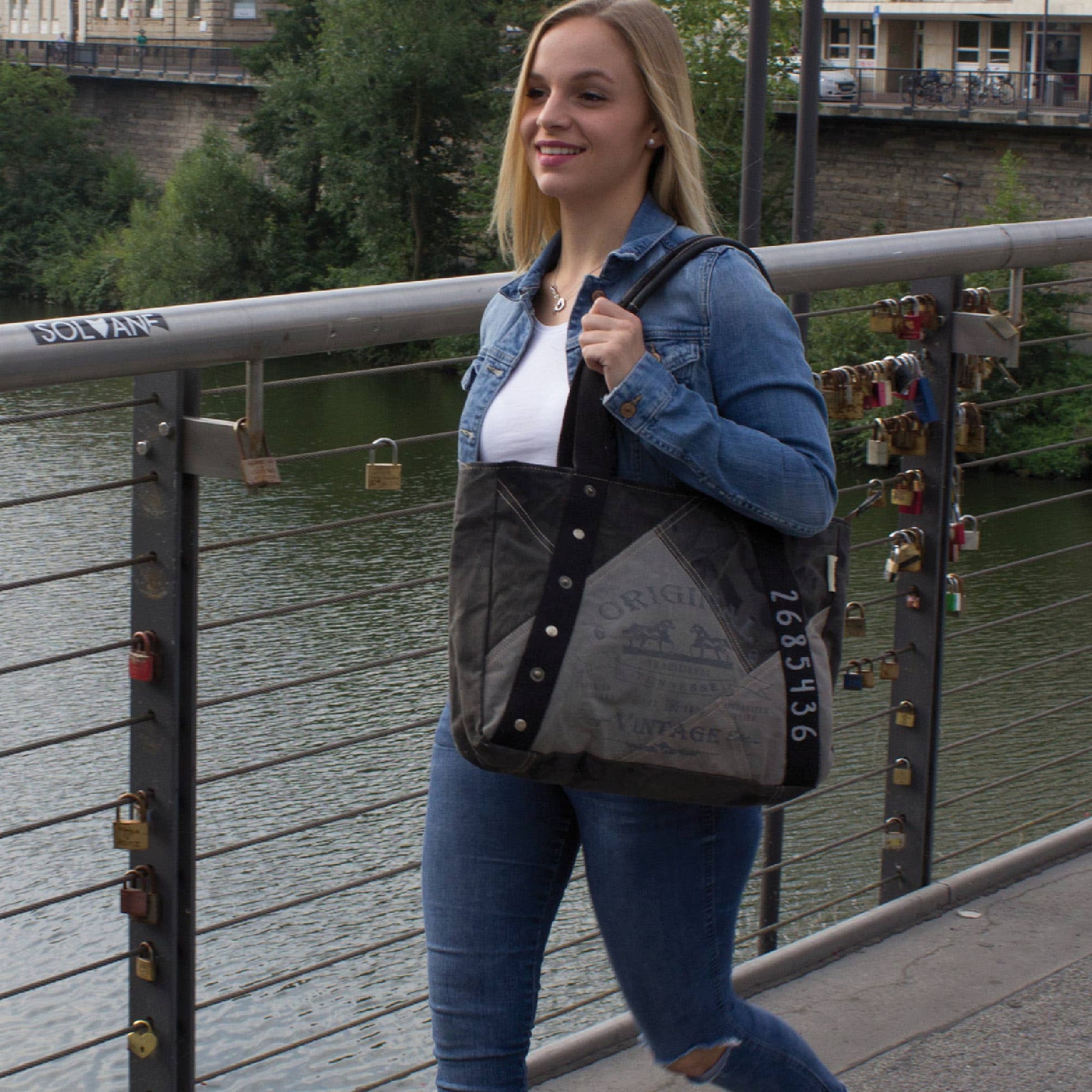 Sac à main Sunsa en toile vintage traditional tennesse - L'autre mode