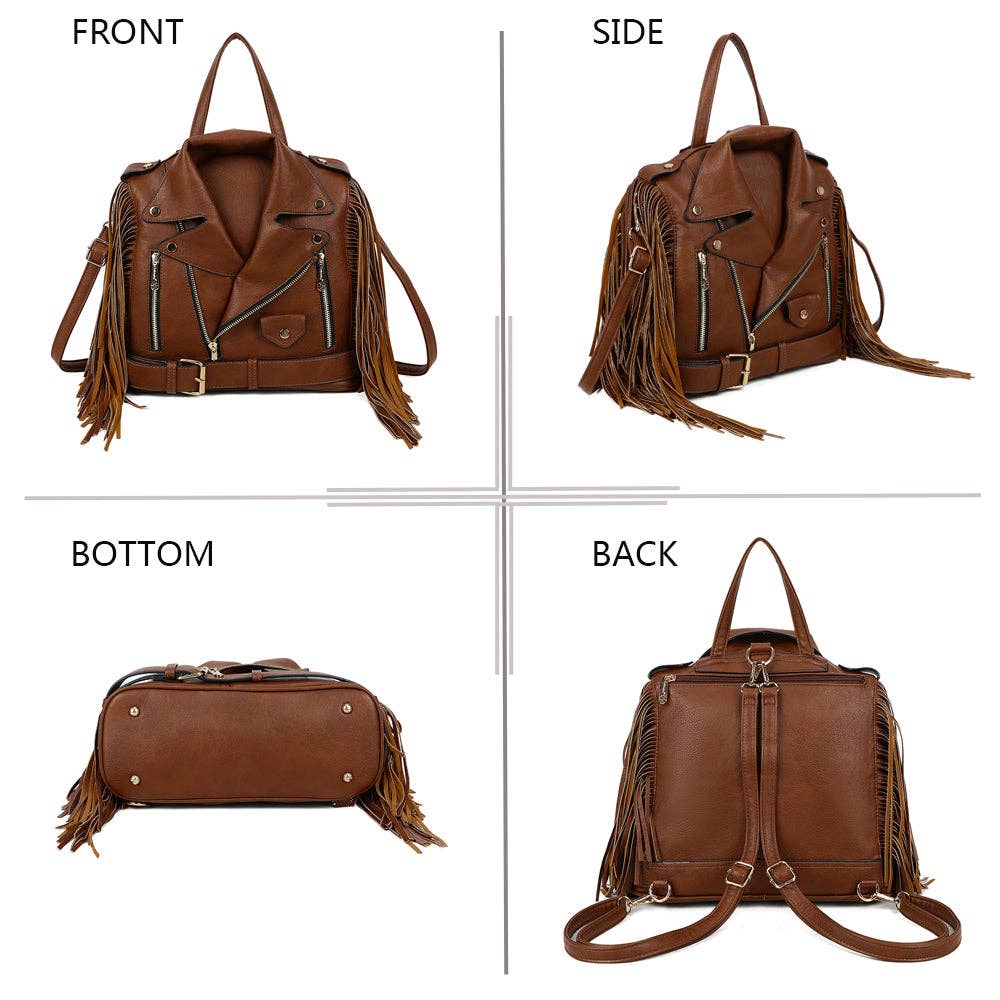 Sac Dakota Frangé style veste en cuir - L'autre mode