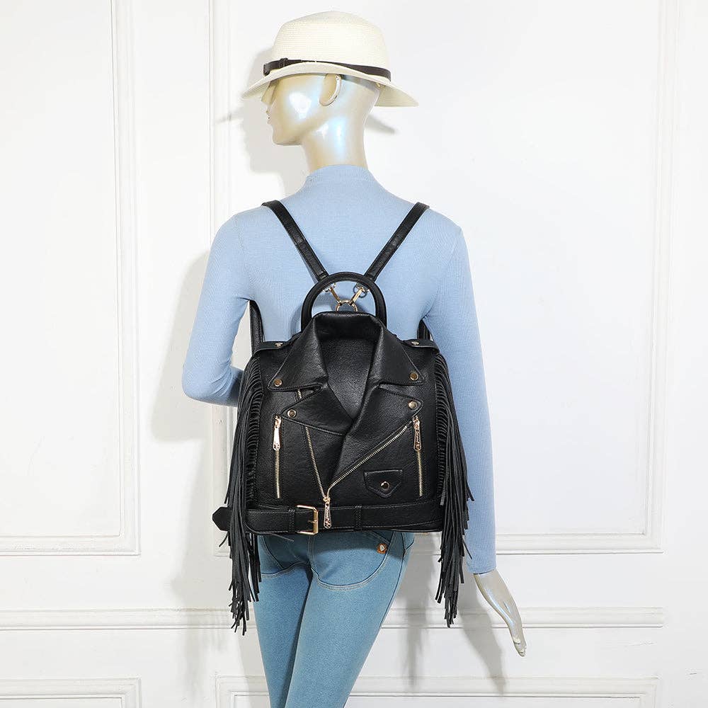 Sac Dakota Frangé style veste en cuir - L'autre mode