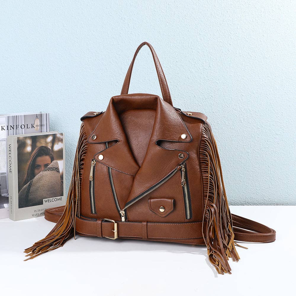 Sac Dakota Frangé style veste en cuir - L'autre mode