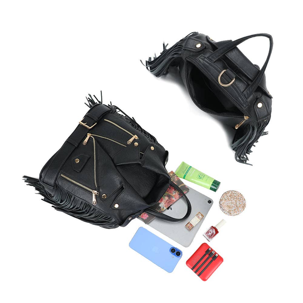 Sac Dakota Frangé style veste en cuir - L'autre mode