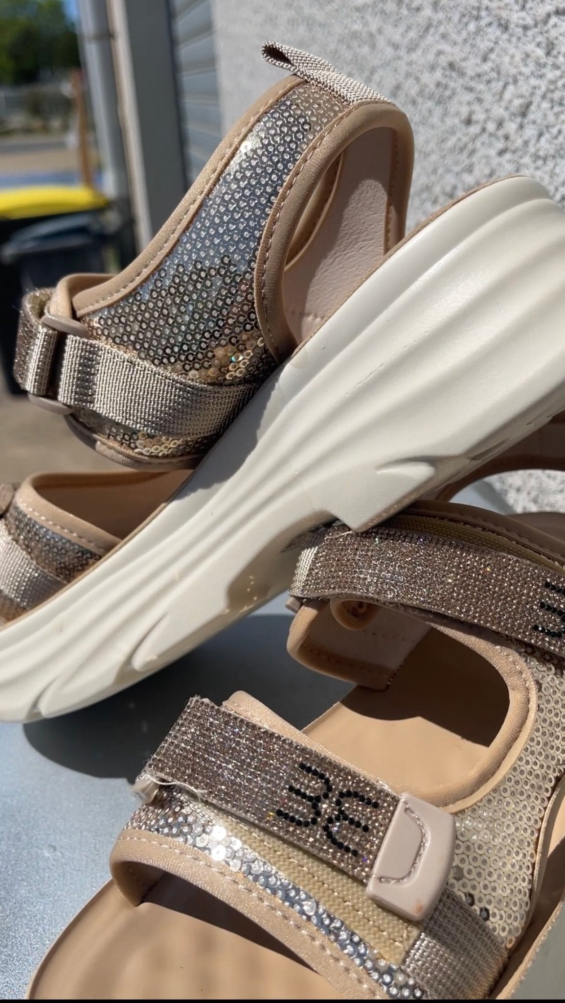 sandales strass semelles confort - L'autre mode