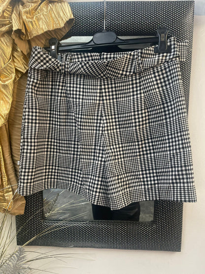 short hiver carreaux et ceinture - L'autre mode