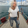 TEE SHIRT BOUTON MARINIERE - L'autre mode