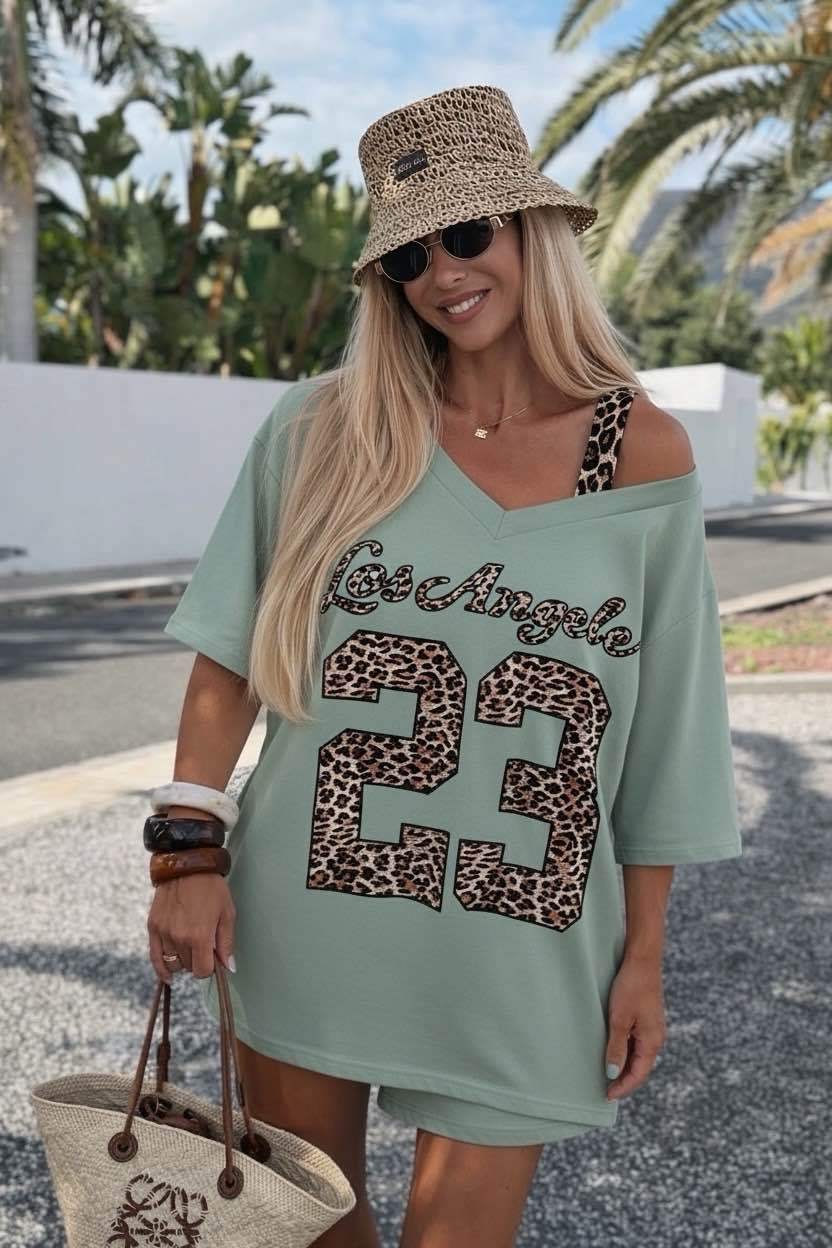 TEE SHIRT OVERSIZE LOS ANGELES 23 LEO - L'autre mode