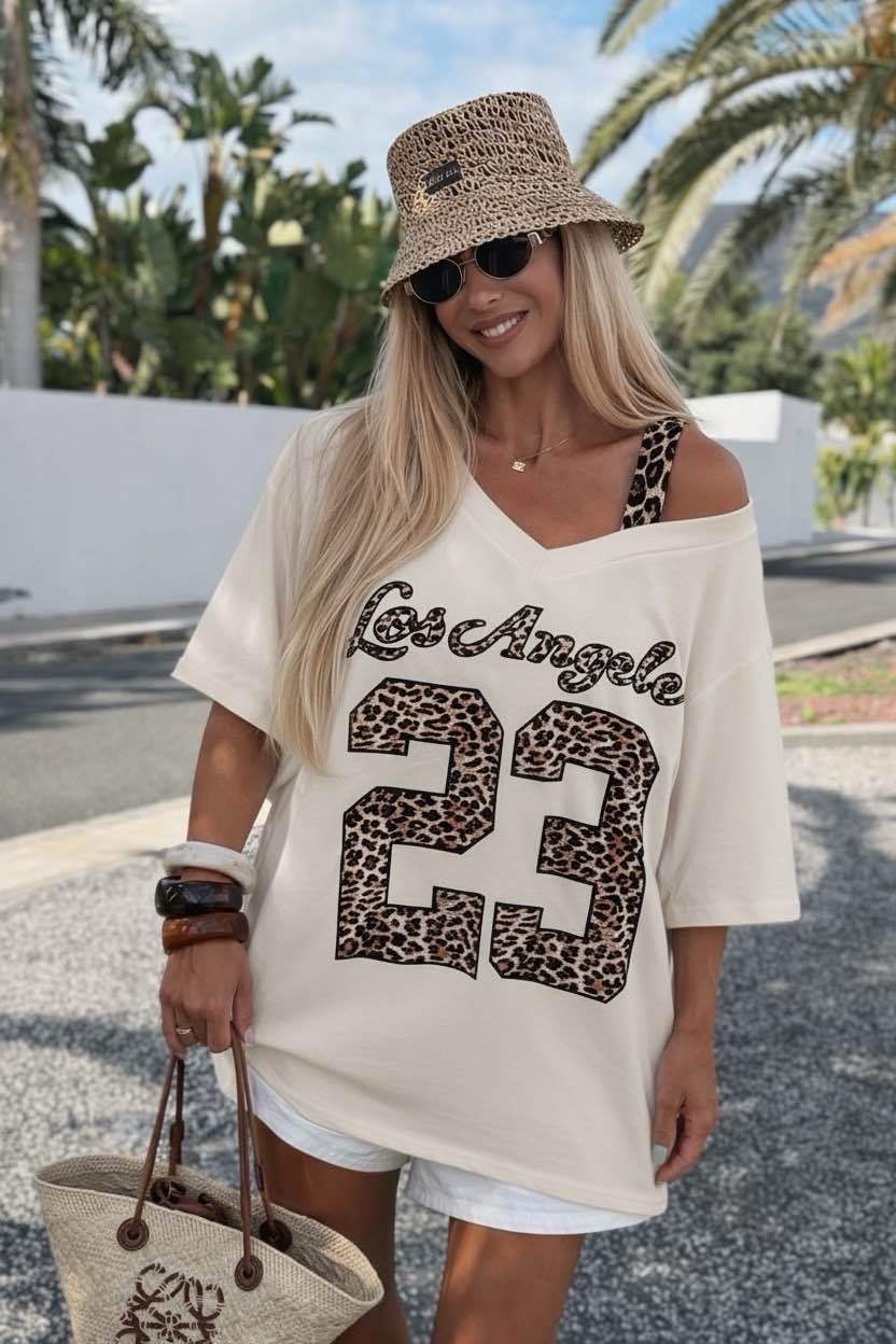 TEE SHIRT OVERSIZE LOS ANGELES 23 LEO - L'autre mode