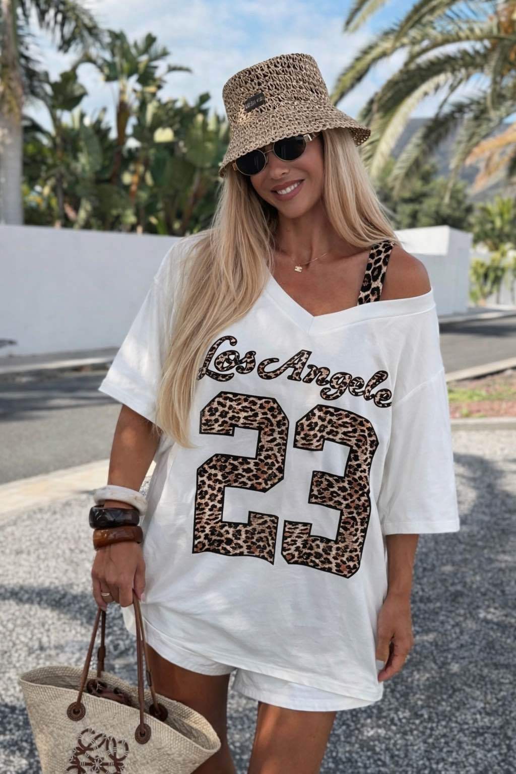 TEE SHIRT OVERSIZE LOS ANGELES 23 LEO - L'autre mode