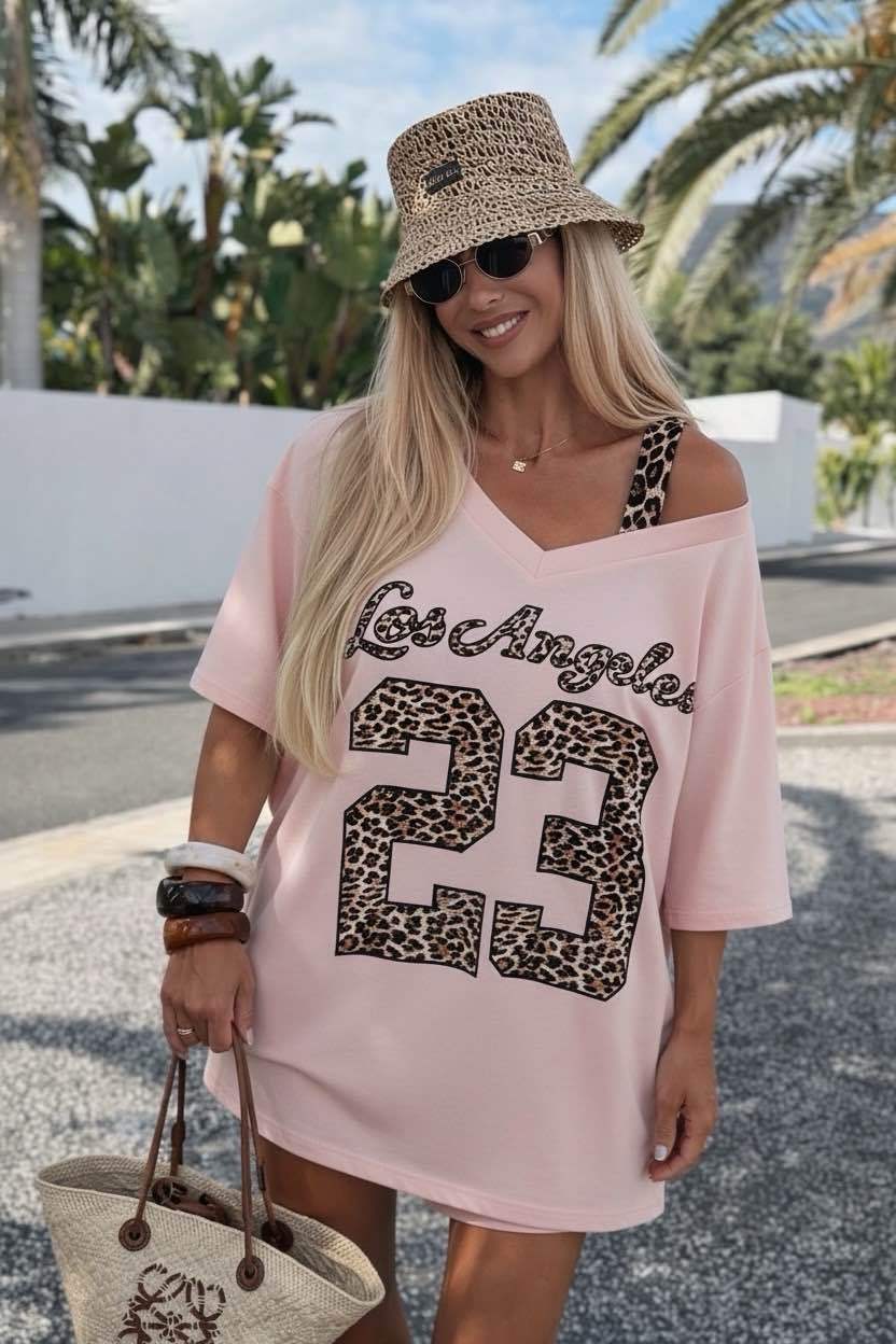 TEE SHIRT OVERSIZE LOS ANGELES 23 LEO - L'autre mode