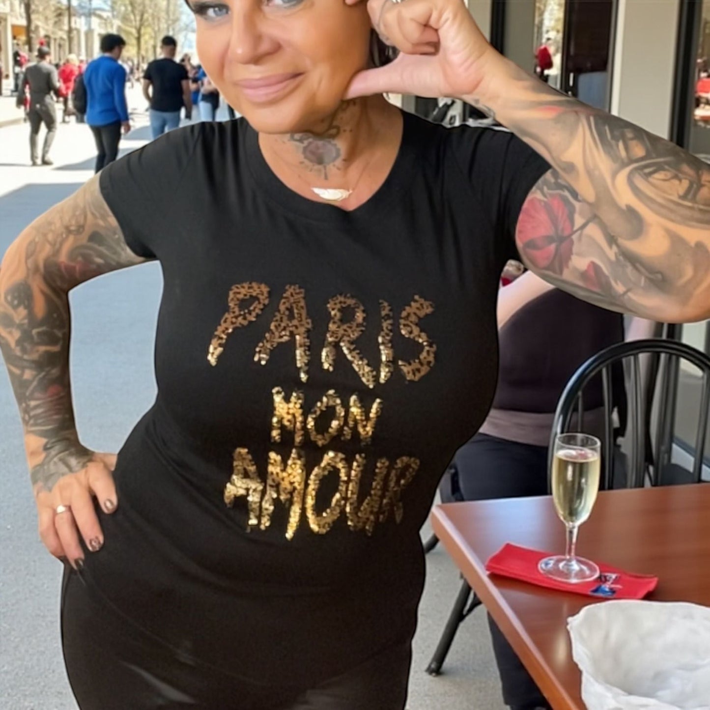 tee shirt sequins (petite taille) - L'autre mode