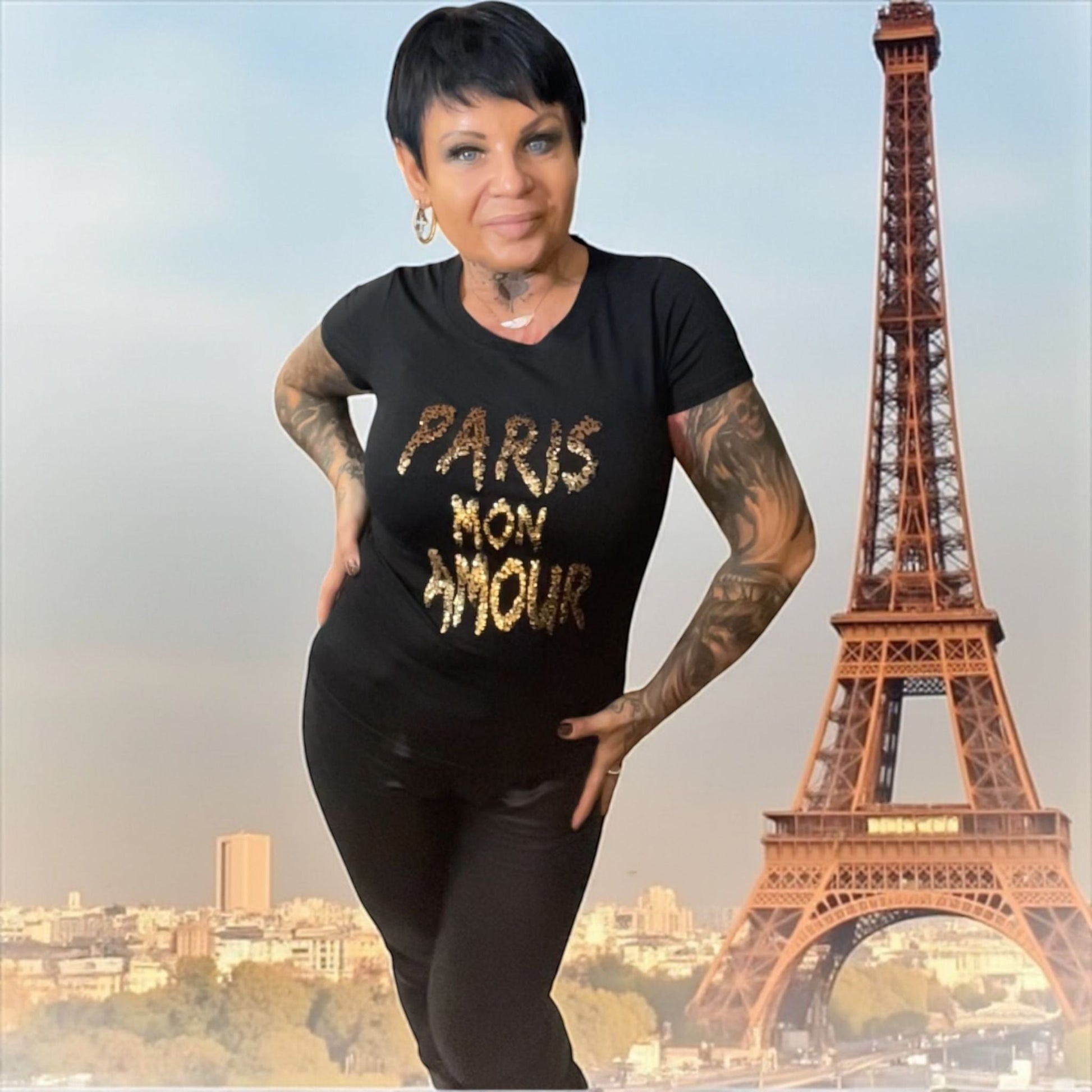 tee shirt sequins (petite taille) - L'autre mode