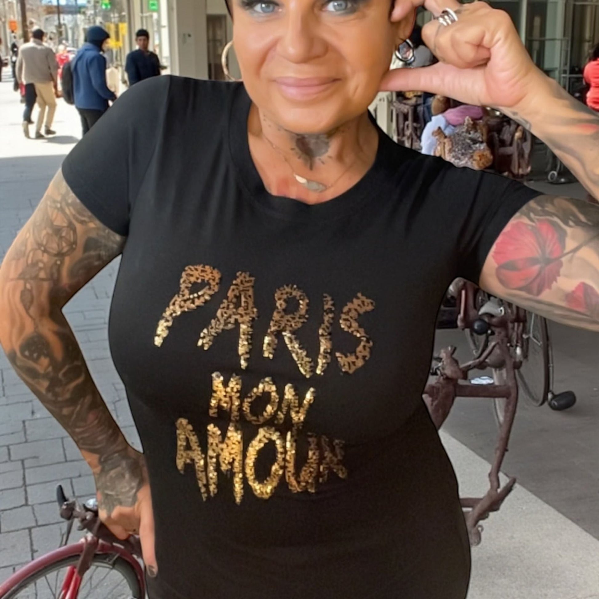 tee shirt sequins (petite taille) - L'autre mode