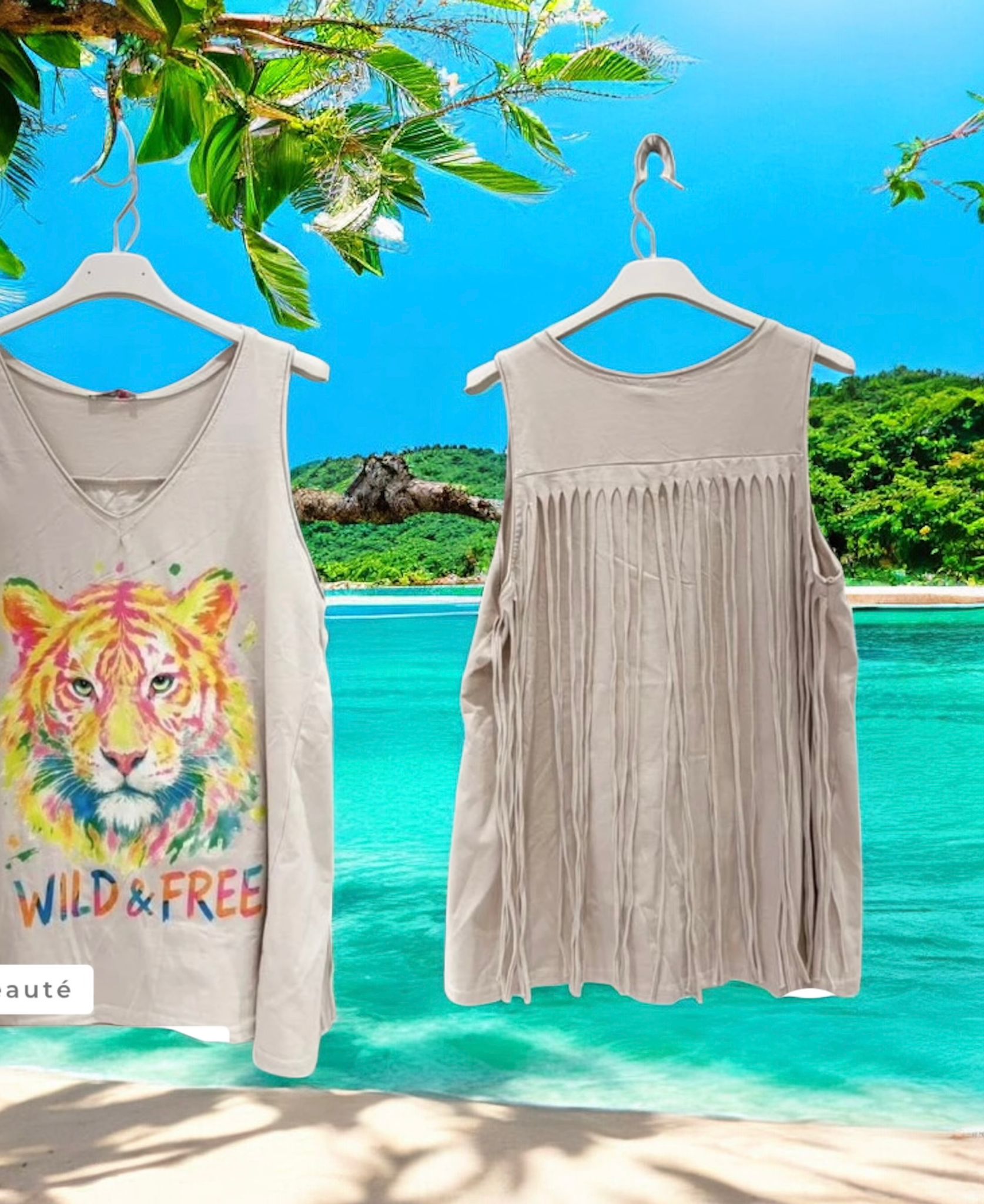 tee shirt top tigre frangefolles - L'autre mode