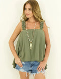 TOP BUSTIER TENCEL - BRETELLES FRONCÉES I MARIA - L'autre mode