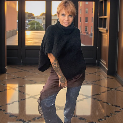 top tunique satin et dentelle - L'autre mode