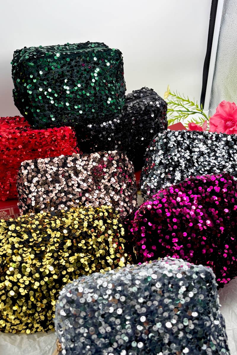 Trousse à maquillage avec sequins - L'autre mode